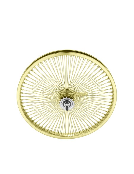 20 Steel Coaster Wheel 144 Spoke 14gGold 3/8 Axle Single Wall Gold.